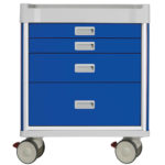 blue medical cart with drawers