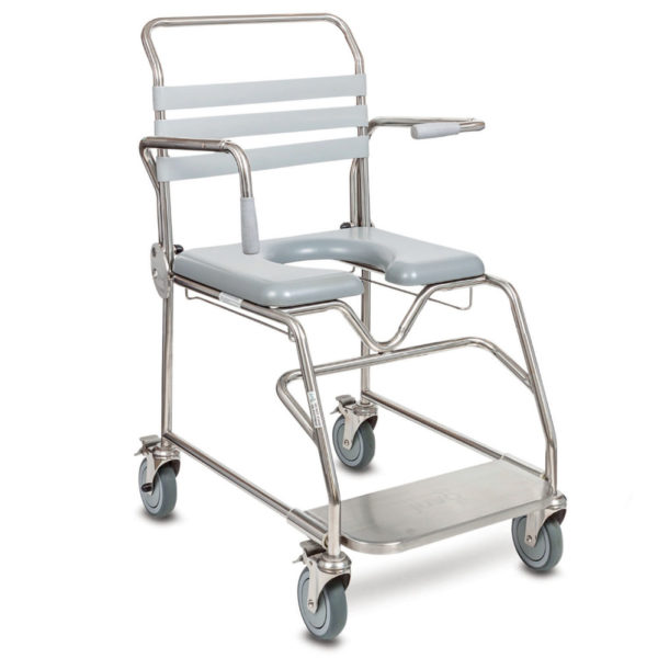 Juvo Mobile Shower Commode - Sliding Footplate
