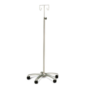 IV Stand Mobile with Alloy Base - 2 Hook