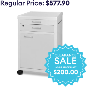 Mobile Bedside Cabinet - White