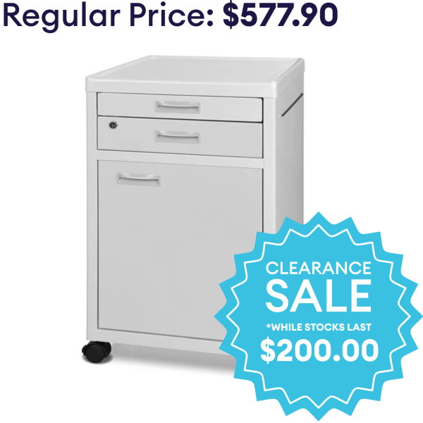 Mobile Bedside Cabinet - White