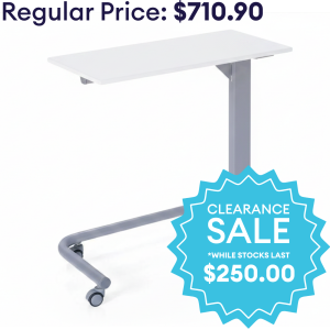 Overbed Table - Gas Assisted, White Oak Laminate Top